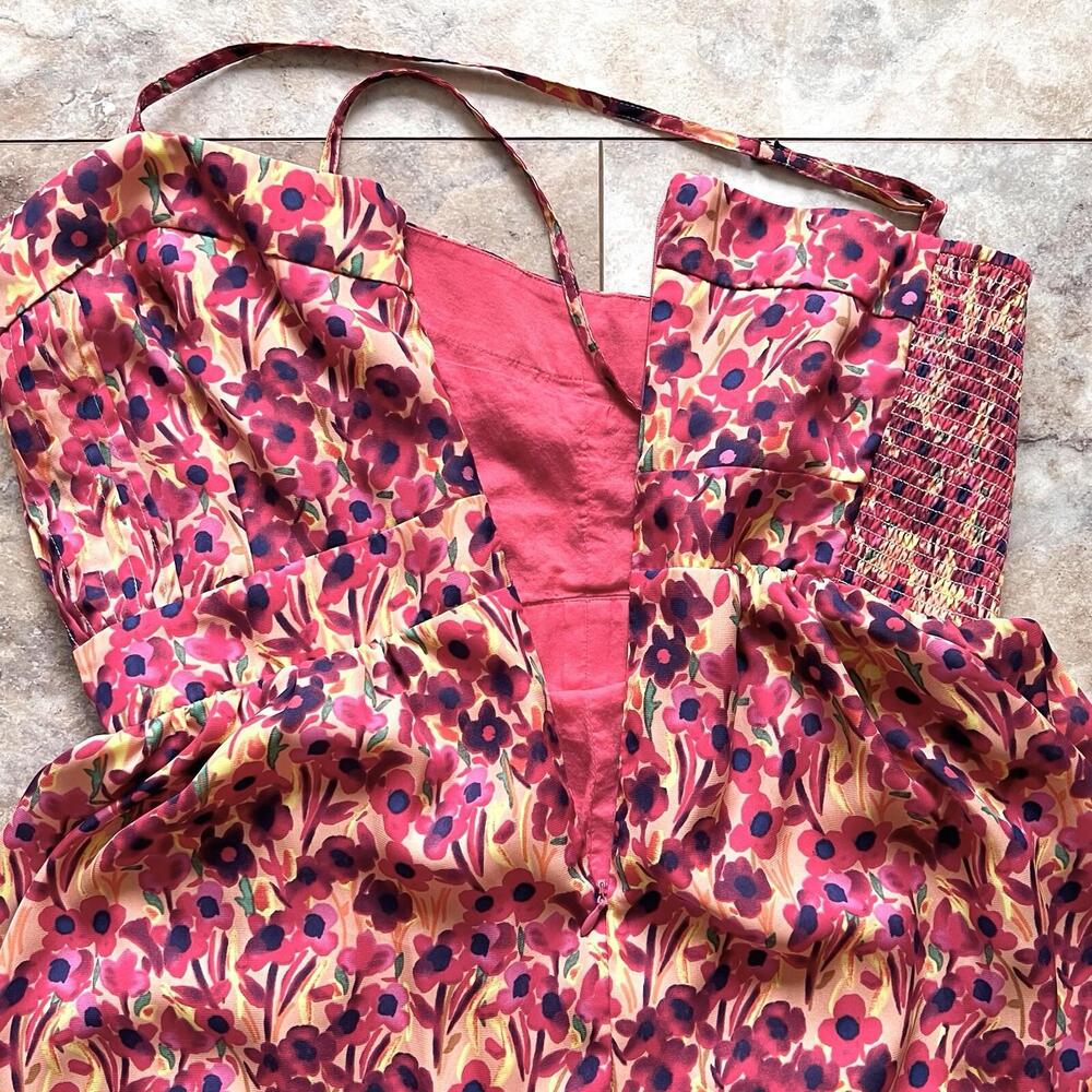 Fossil Sun Dress Floral Pattern Sz M Spaghetti Strap Sleeveless Spring Summer - Picture 11 of 15